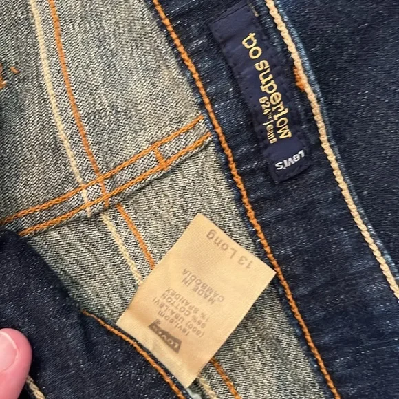 Womens 13 long 524 Levi’s too superlow boot cut jeans dark (actually 35 x 33.5) - Picture 7 of 7